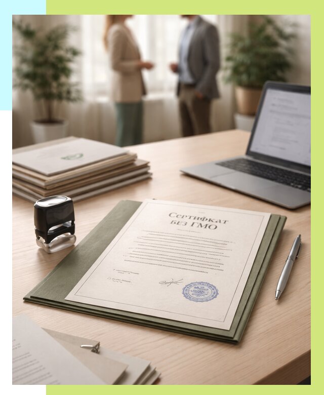 Сертификат без ГМО в Крымске от 7772 р. оформить срочно Алешин-Крм